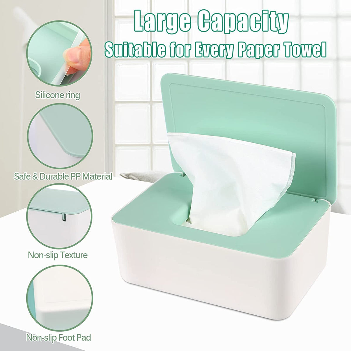 3 Pack Baby Wipes Dispenser Container Box with Lids
