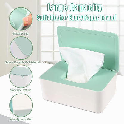 3 Pack Baby Wipes Dispenser Container Box with Lids