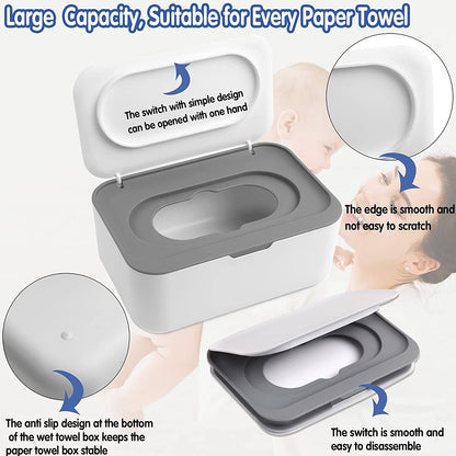 3 Pack Baby Wipes Dispenser Container Box with Lids
