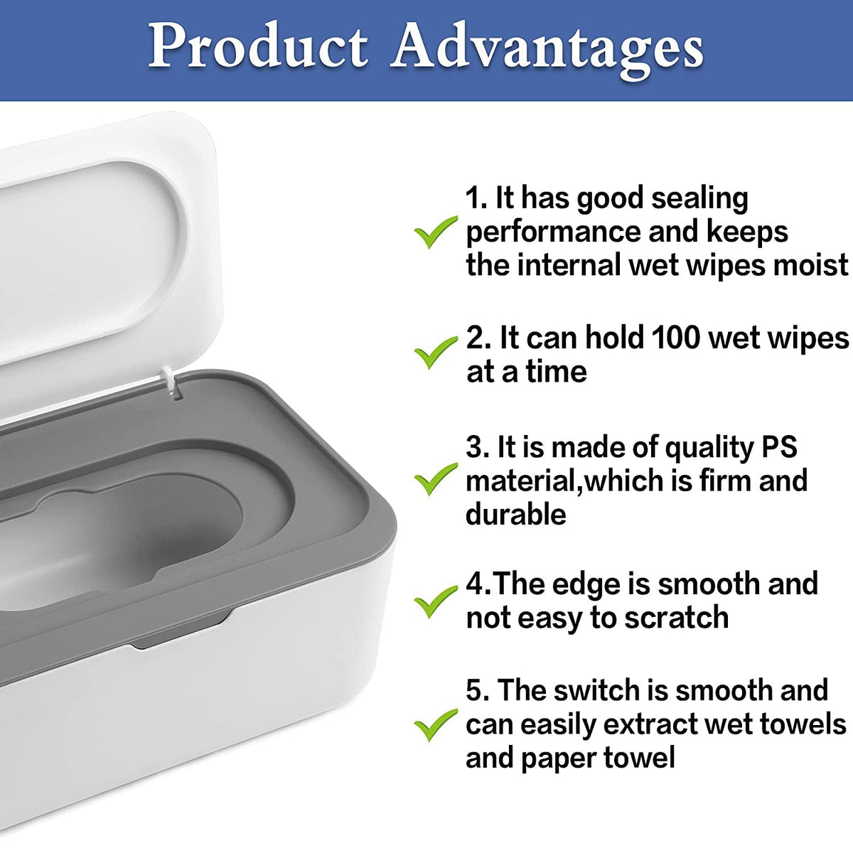3 Pack Baby Wipes Dispenser Container Box with Lids