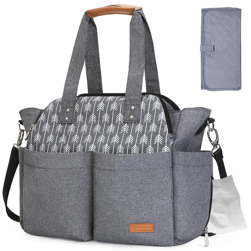 Diaper Bag Tote 17 Pockets Large Travel Diaper Black