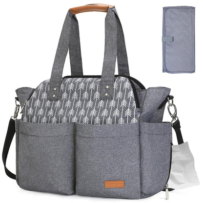 Diaper Bag Tote 17 Pockets Large Travel Diaper Black