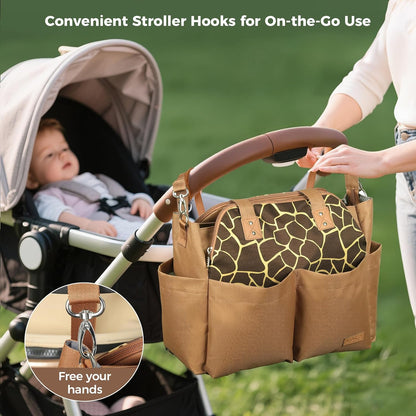 Diaper Bag Tote 17 Pockets Large Travel Diaper Black