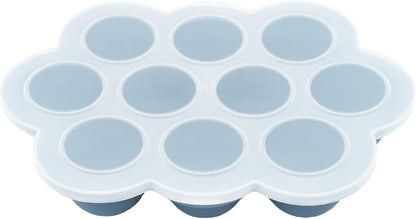 Silicone Baby Food Freezer Trays 2-Pack Bundle - Ten 1.5oz & Six 3oz Portions - Clip-on Lids - Homemade Purée & Breast Milk Storage