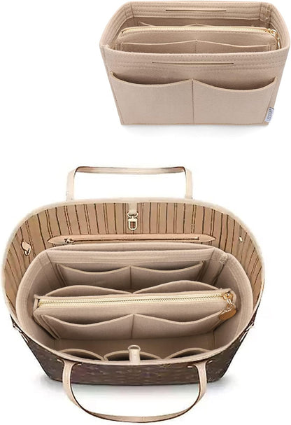 Felt Purse Organizer Insert, Tote Bag Shaper Dividers with 5 Sizes