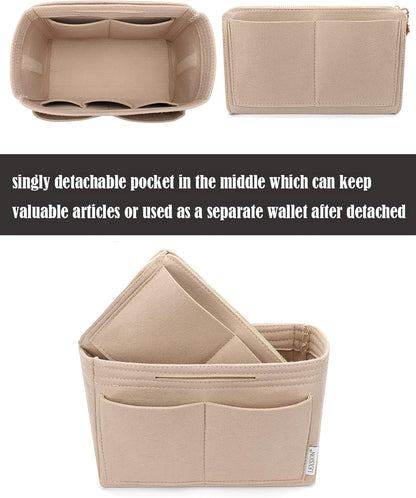 Felt Purse Organizer Insert, Tote Bag Shaper Dividers with 5 Sizes