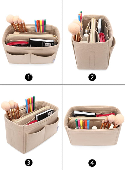 Felt Purse Organizer Insert, Tote Bag Shaper Dividers with 5 Sizes