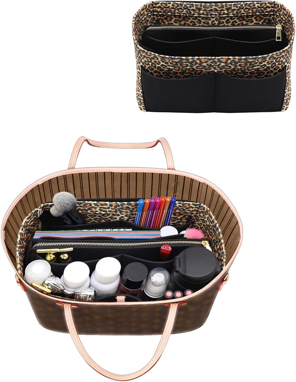 Felt Purse Organizer Insert, Tote Bag Shaper Dividers with 5 Sizes