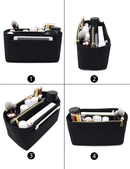 Felt Purse Organizer Insert, Tote Bag Shaper Dividers with 5 Sizes