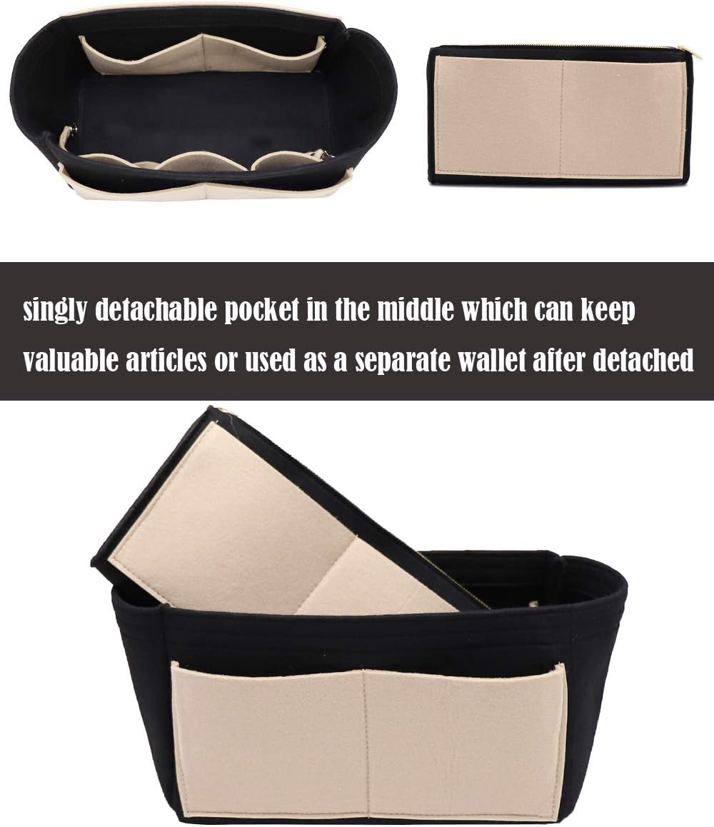 Felt Purse Organizer Insert, Tote Bag Shaper Dividers with 5 Sizes