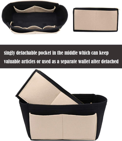 Felt Purse Organizer Insert, Tote Bag Shaper Dividers with 5 Sizes