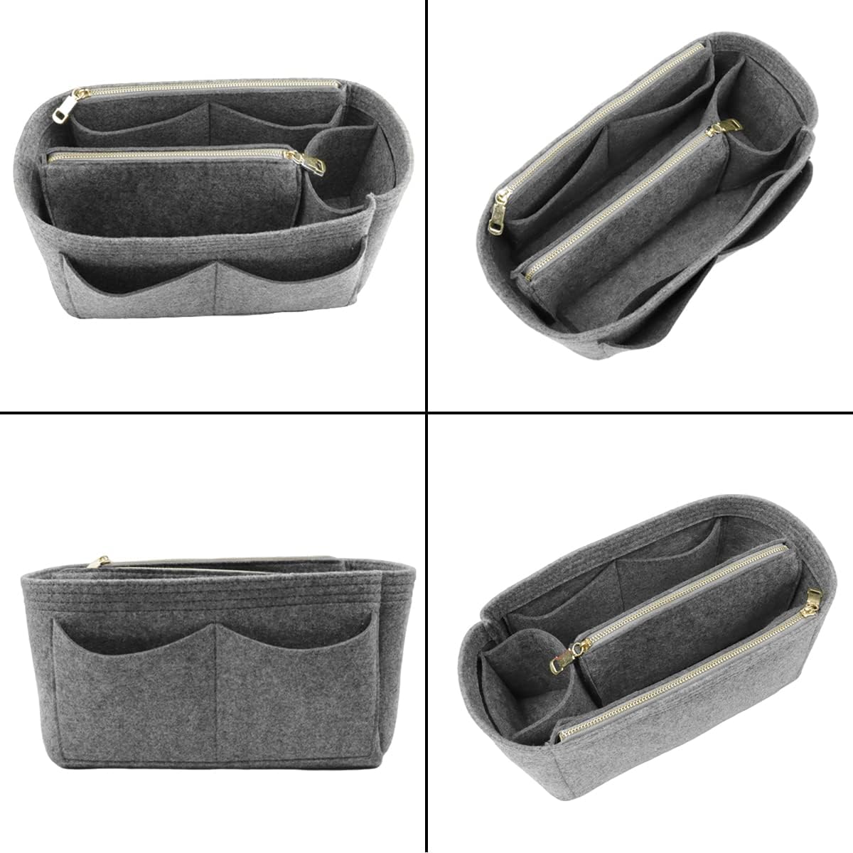 Felt Purse Organizer Insert, Tote Bag Shaper Dividers with 5 Sizes