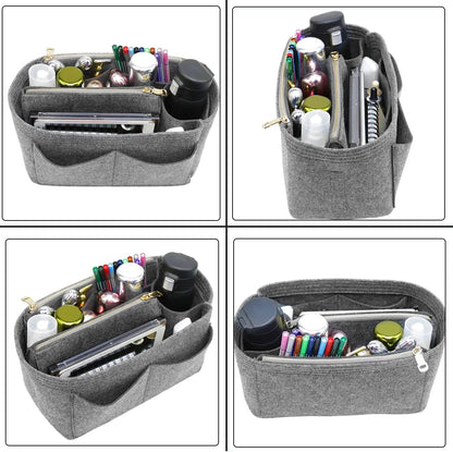 Felt Purse Organizer Insert, Tote Bag Shaper Dividers with 5 Sizes
