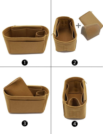 Felt Purse Organizer Insert, Tote Bag Shaper Dividers with 5 Sizes
