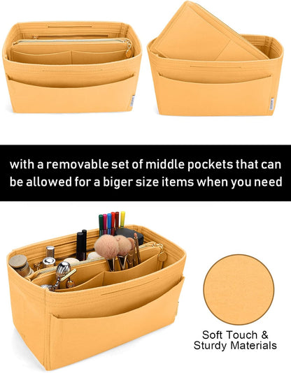 Felt Purse Organizer Insert, Tote Bag Shaper Dividers with 5 Sizes