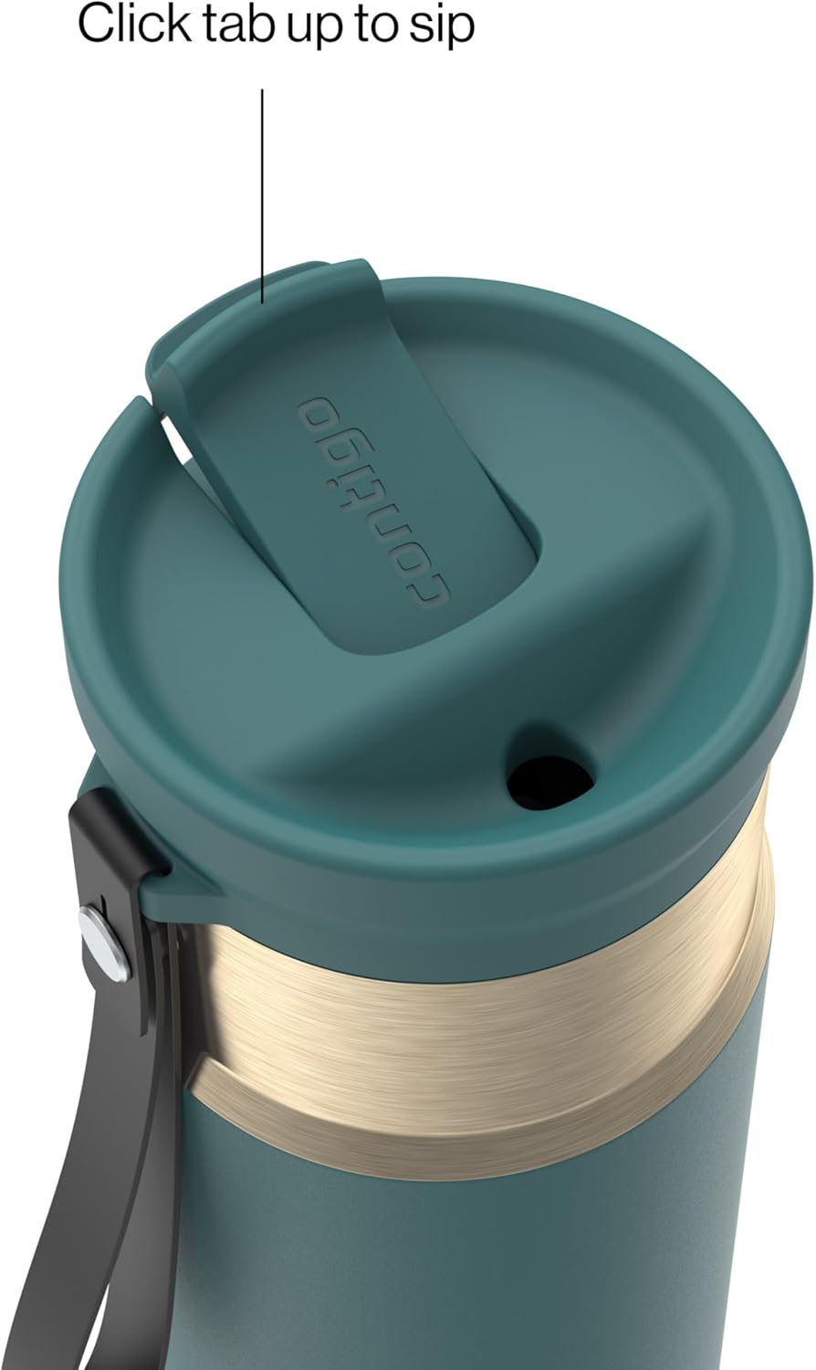 SnapSeal 16 oz Stainless Steel Vacuum-Insulated Water Bottle with Leakproof AutoClose Lid (Straw-Compatible) & Carry Strap, BPA-Free & Lead-Free, Dishwasher Safe