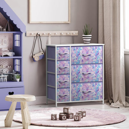 7-Drawer Dresser for Kids Bedroom, Wood Top (Pastel Pink)