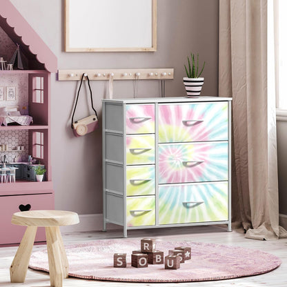 7-Drawer Dresser for Kids Bedroom, Wood Top (Pastel Pink)