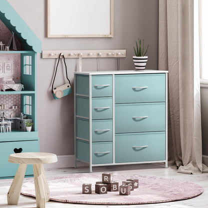 7-Drawer Dresser for Kids Bedroom, Wood Top (Pastel Pink)