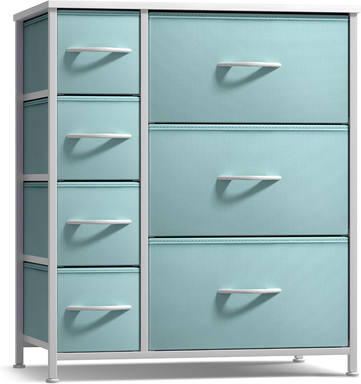 7-Drawer Dresser for Kids Bedroom, Wood Top (Pastel Pink)