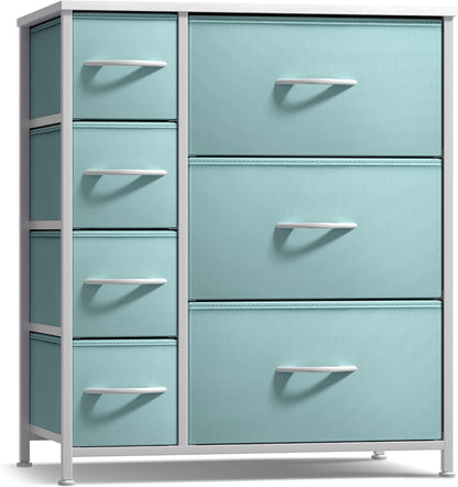 7-Drawer Dresser for Kids Bedroom, Wood Top (Pastel Pink)