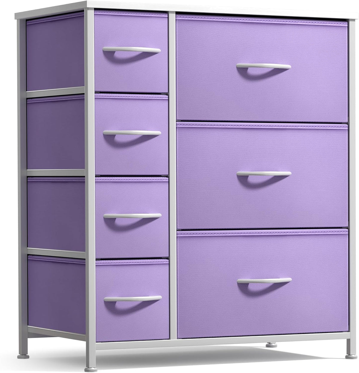 7-Drawer Dresser for Kids Bedroom, Wood Top (Pastel Pink)