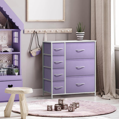 7-Drawer Dresser for Kids Bedroom, Wood Top (Pastel Pink)