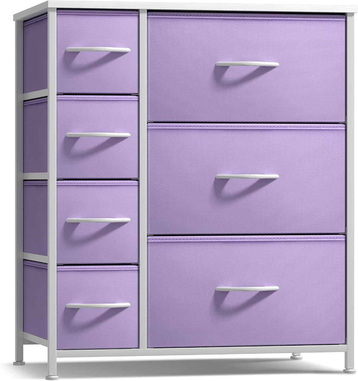 7-Drawer Dresser for Kids Bedroom, Wood Top (Pastel Pink)