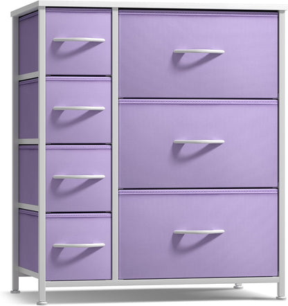 7-Drawer Dresser for Kids Bedroom, Wood Top (Pastel Pink)