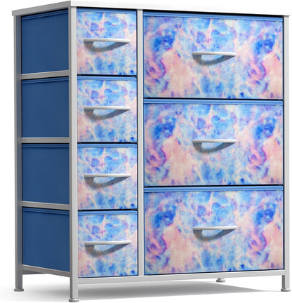 7-Drawer Dresser for Kids Bedroom, Wood Top (Pastel Pink)