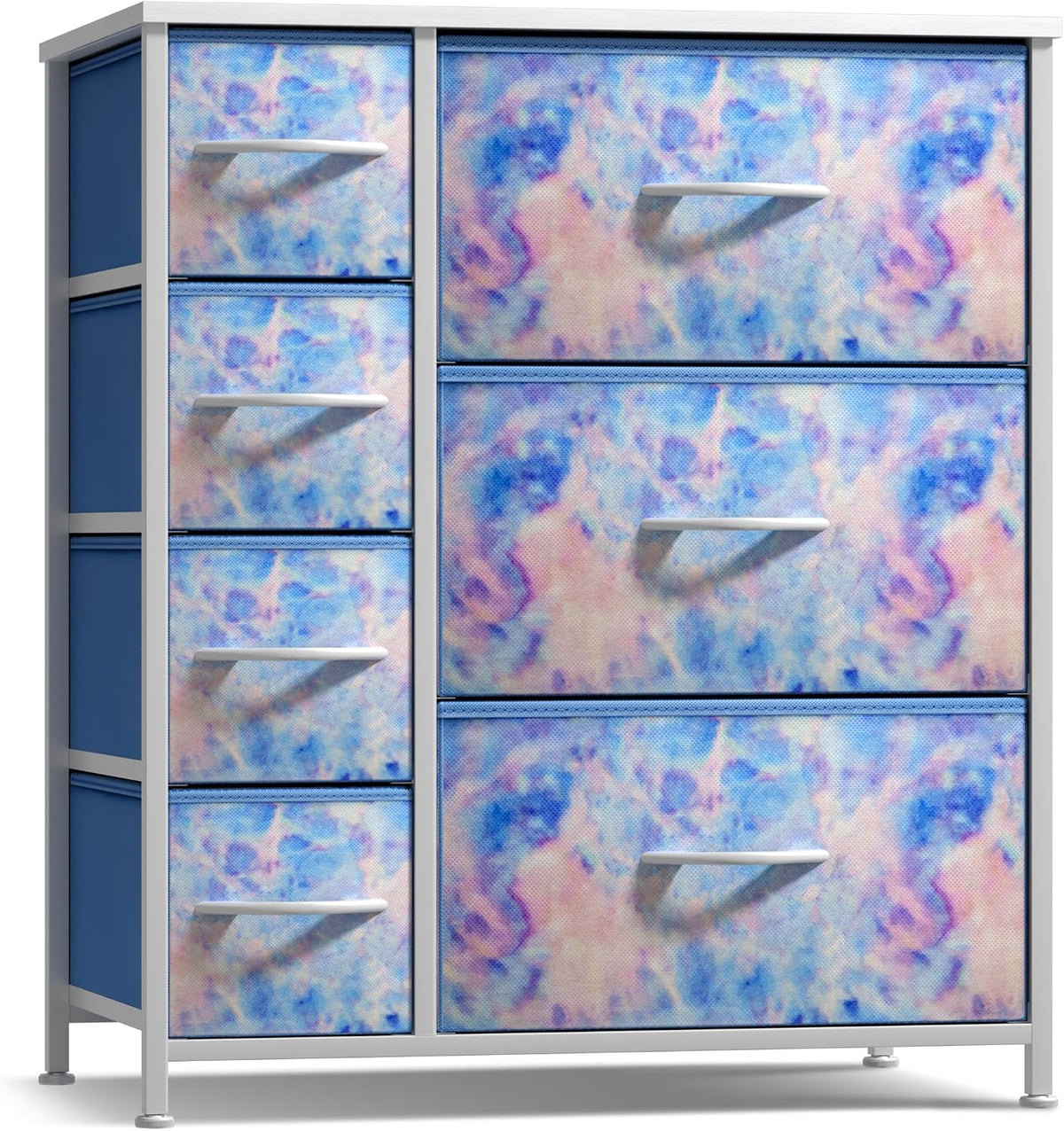 7-Drawer Dresser for Kids Bedroom, Wood Top (Pastel Pink)