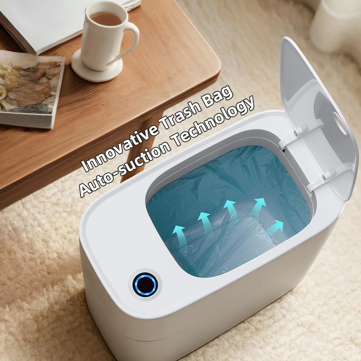 3.5 Gal Slim Touchless Bathroom Trash Can, Automatic Diaper Pail