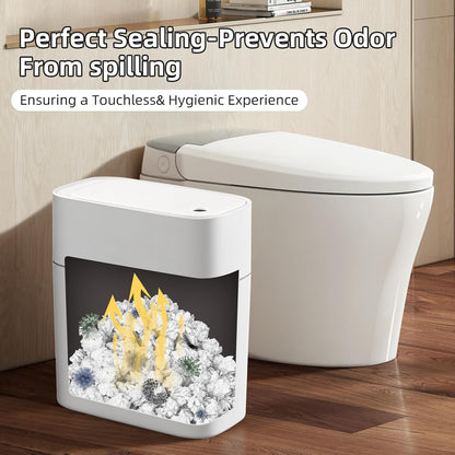 3.5 Gal Slim Touchless Bathroom Trash Can, Automatic Diaper Pail