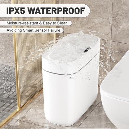 3.5 Gal Slim Touchless Bathroom Trash Can, Automatic Diaper Pail