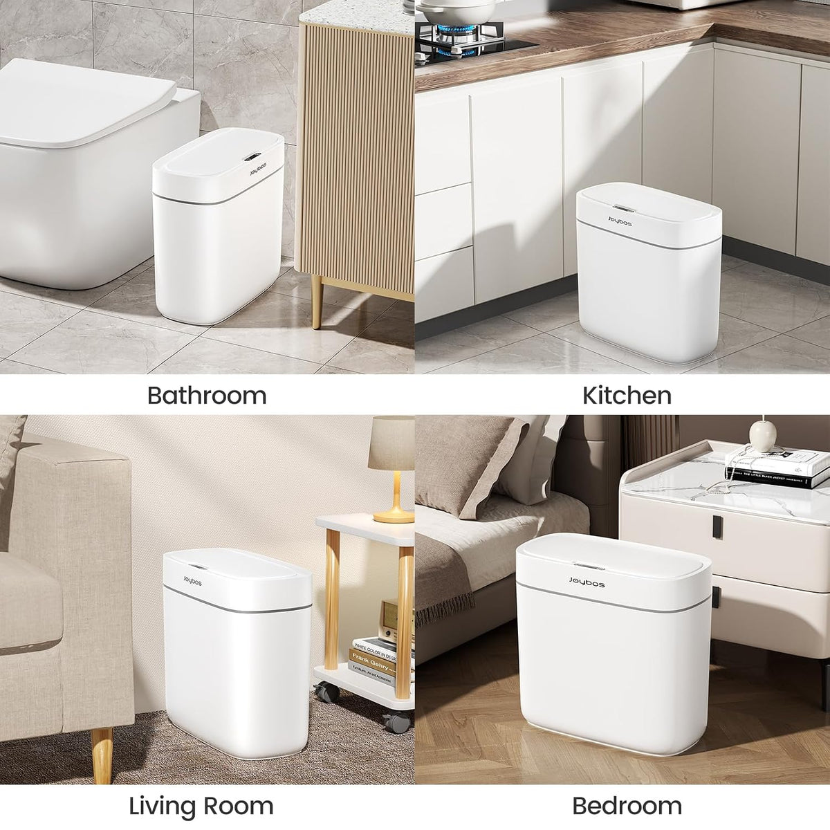 3.5 Gal Slim Touchless Bathroom Trash Can, Automatic Diaper Pail