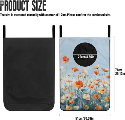 Highland Cow Over The Door Laundry Hamper Bags Lavender Hanging Clothing Hampers For Laundry Space Saving Washable Reusable Travel Laundry Bags Wall Mounted Laundry Hamper Storage Bag
