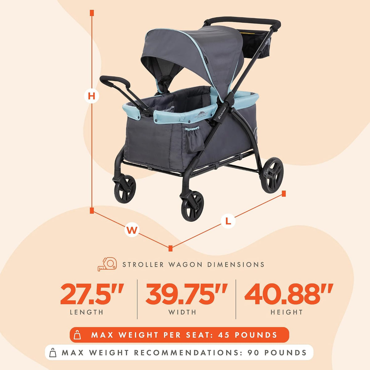 Expedition/Tour LTE 2-in-1 Stroller Wagon, Desert Blue - Colors B