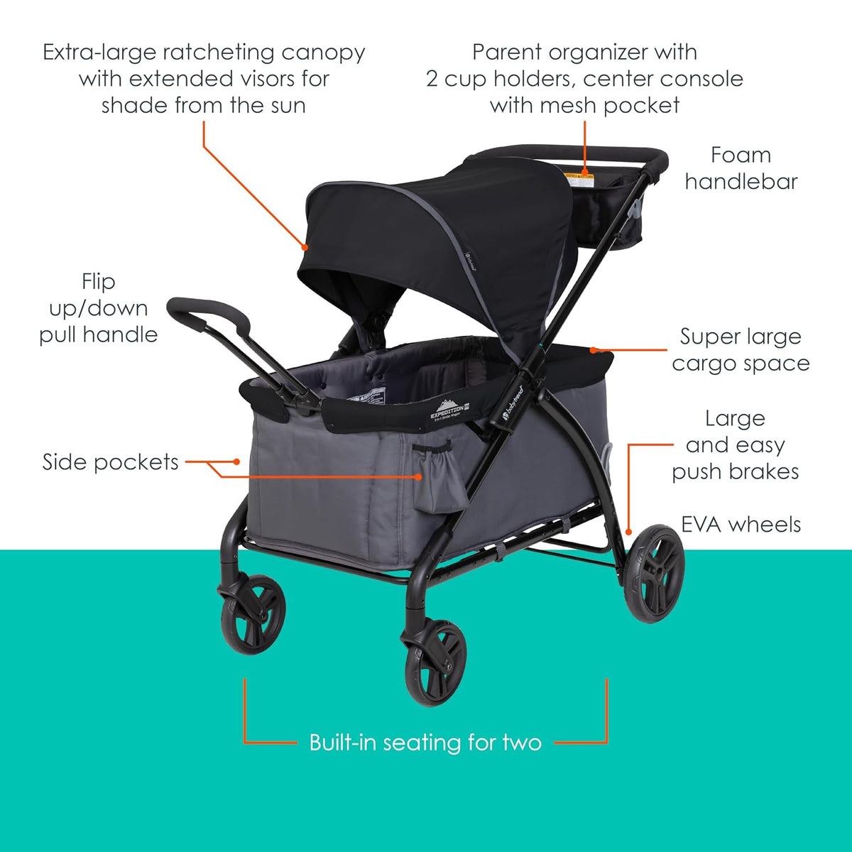 Expedition/Tour LTE 2-in-1 Stroller Wagon, Desert Blue - Colors B