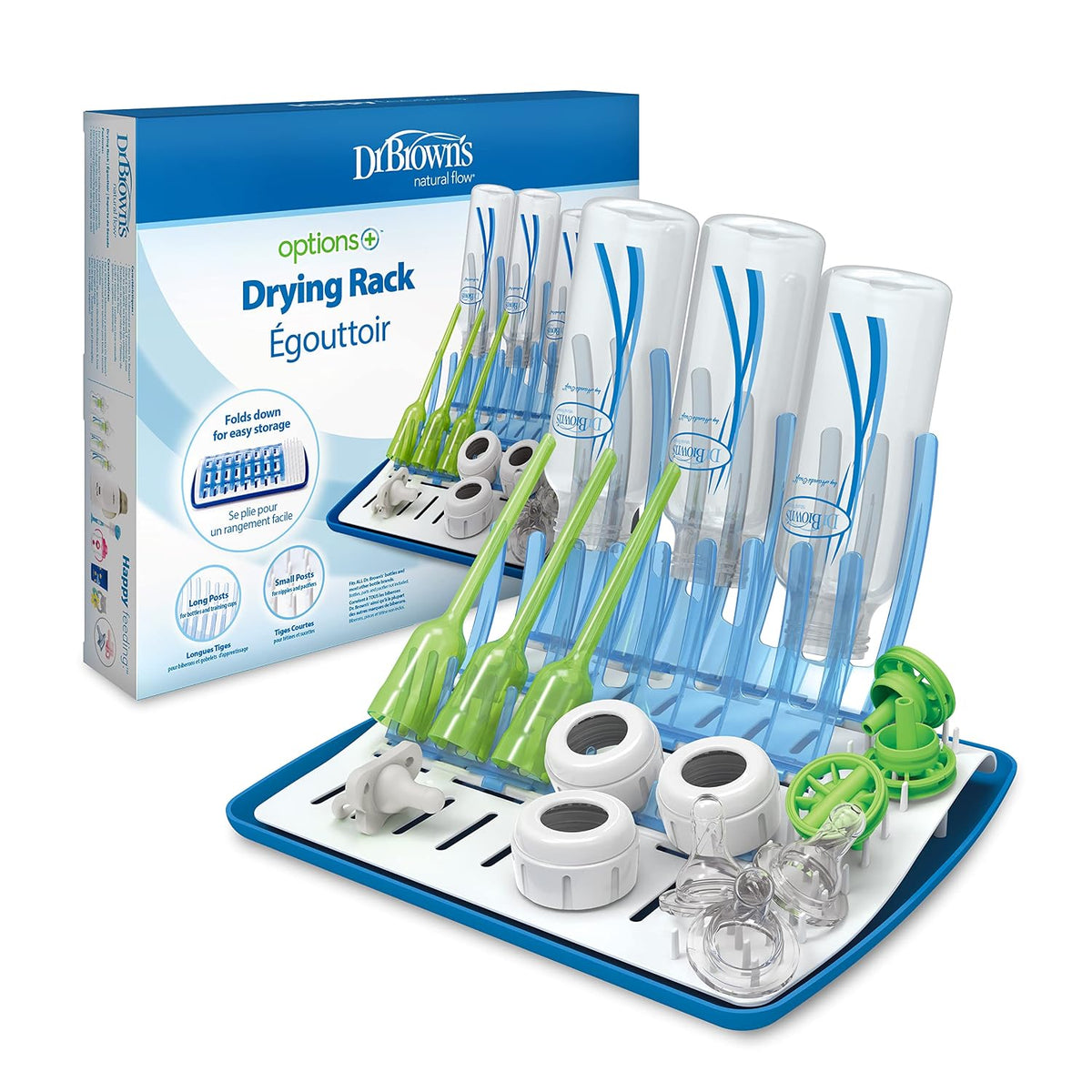 Deluxe Electric Sterilizer for Baby Bottles and Other Baby Essentials & Folding Baby Bottle Drying Rack for Easy Storage, Dry Nipples