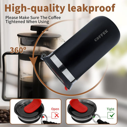 11 Oz Insulated Travel Coffee Mug - Green Reusable Cup With Lid, Spill Proof, Stainless Steel for Hot and Iced Cold Drinks