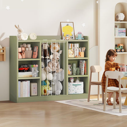 2-in-1 Toy & Stuffed Animal Organizer, Kids 6-Cube Storage Shelf with Rounded Corners & Anti-Tip for Playroom Bedroom