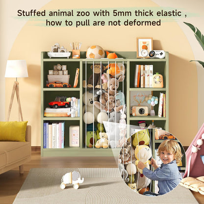 2-in-1 Toy & Stuffed Animal Organizer, Kids 6-Cube Storage Shelf with Rounded Corners & Anti-Tip for Playroom Bedroom