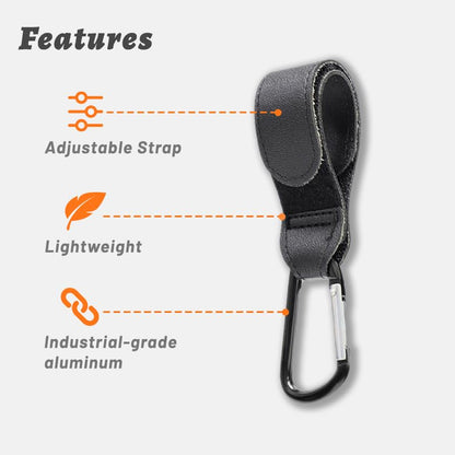 Stroller Hook Universal Stroller Clip Baby Travel Essential Wheelchair Accessories Gear for Bag 2pcs Aluminum Hook 2pcs Plastic Hook