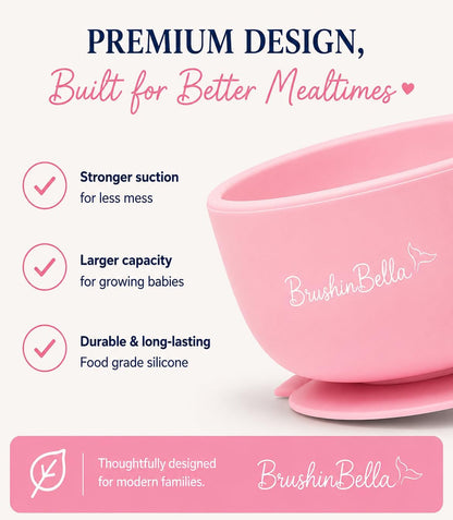 Baby Feeding Supplies - Complete Baby Feeding Set with Baby Plate, Baby Spoons First Stage, Silicone Bib and Snack Cup - Infant Eating Utensils and Baby Bowl with Suction