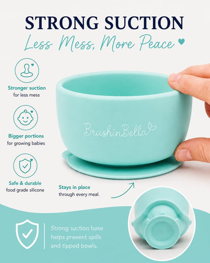 Baby Feeding Supplies - Complete Baby Feeding Set with Baby Plate, Baby Spoons First Stage, Silicone Bib and Snack Cup - Infant Eating Utensils and Baby Bowl with Suction