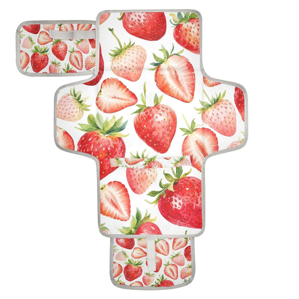 Strawberry White Design Portable Diaper Changing Pad for Walks