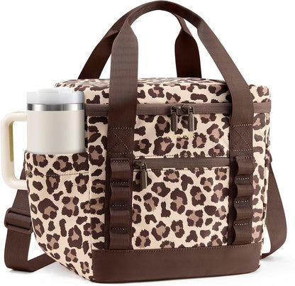 Insulated Lunch Bag for Women men, Large Leakproof Adult Lunch Box | 180° Wide Opening, Fits 40oz Cup, Heat-Sealed Leakproof, 4-Layer Thermal Insulation, Multi-Functional DIY Webbing