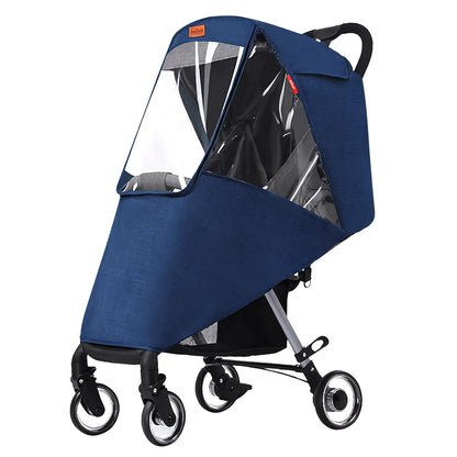 Stroller Rain Cover Universal Baby Stroller Weather Shield Waterproof Pushchair Rain Cover Protection Travel Baby Pram Rain Cover Outdoor Wind Snow Protection Weather Shield Winter Stroller Accessory