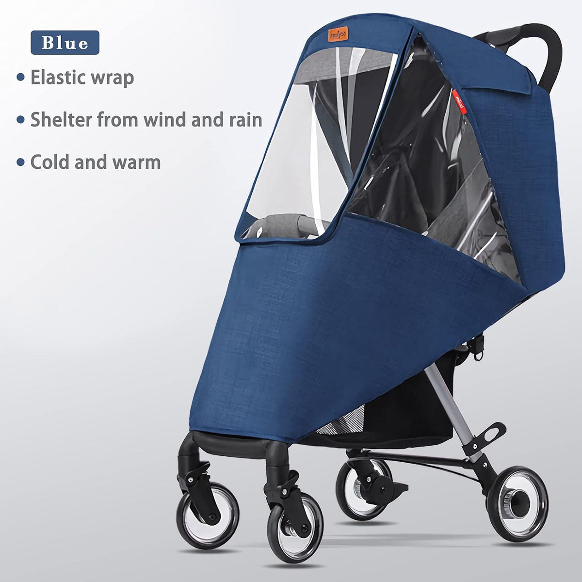 Stroller Rain Cover Universal Baby Stroller Weather Shield Waterproof Pushchair Rain Cover Protection Travel Baby Pram Rain Cover Outdoor Wind Snow Protection Weather Shield Winter Stroller Accessory