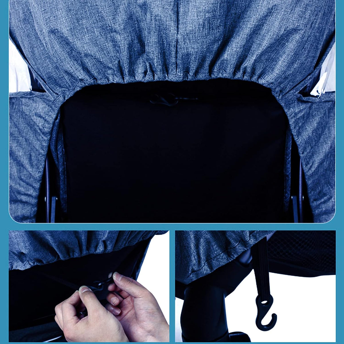 Stroller Rain Cover Universal Baby Stroller Weather Shield Waterproof Pushchair Rain Cover Protection Travel Baby Pram Rain Cover Outdoor Wind Snow Protection Weather Shield Winter Stroller Accessory